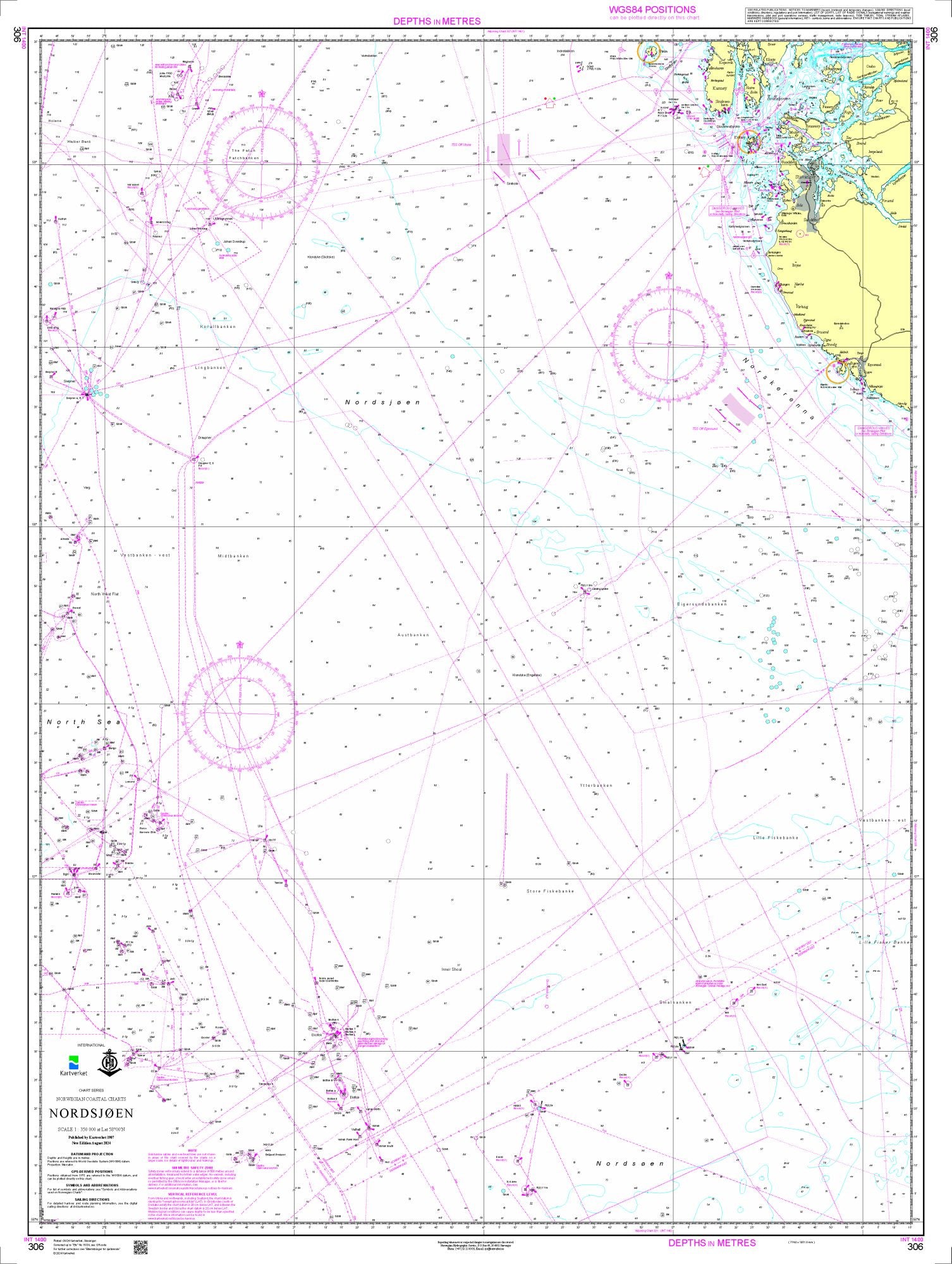 Nordsjøen - 306 - Norway Kartverket Nautical Charts