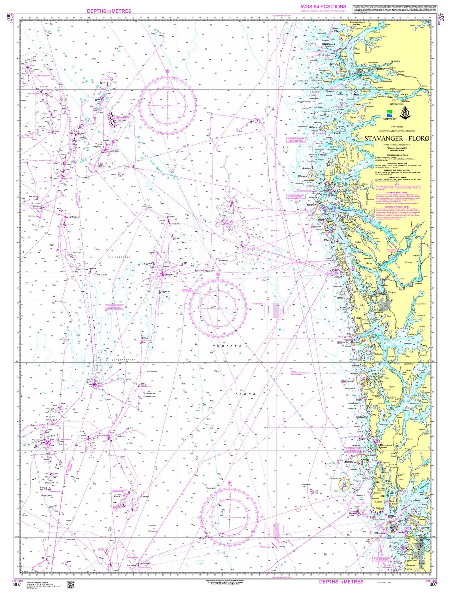 Stavanger - Florø - 307 - Norway Kartverket Nautical Charts