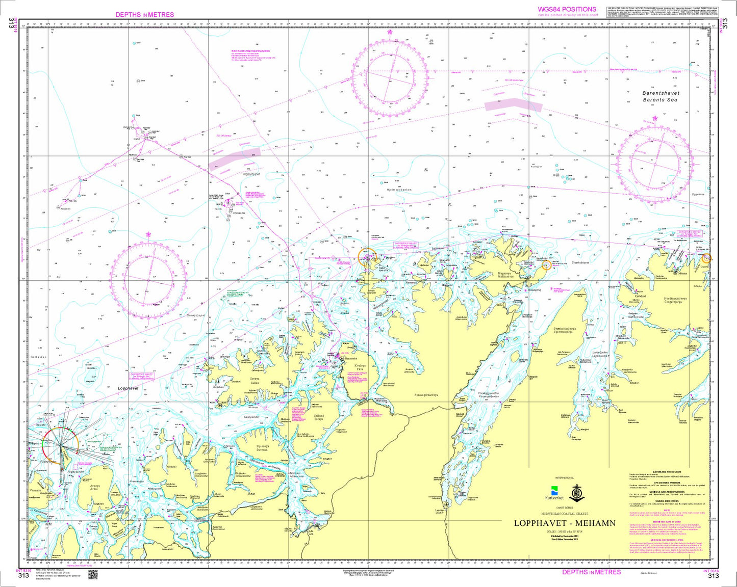 Lopphavet – Mehamn - 313 - Norway Kartverket Nautical Charts