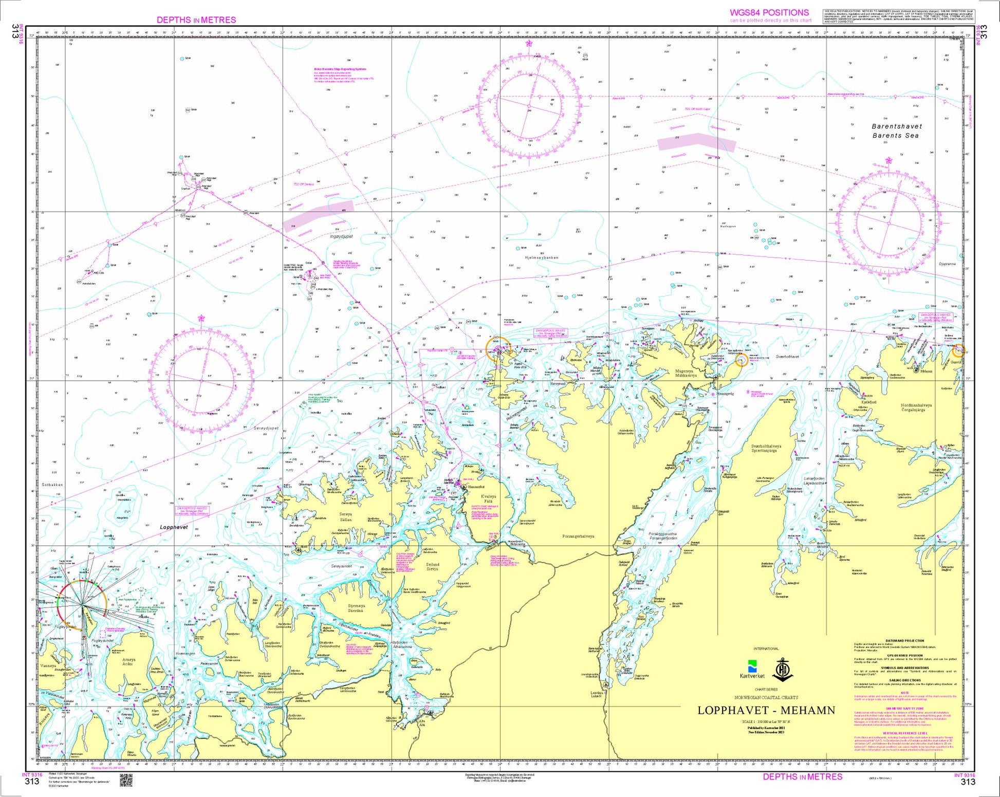 Lopphavet – Mehamn - 313 - Norway Kartverket Nautical Charts