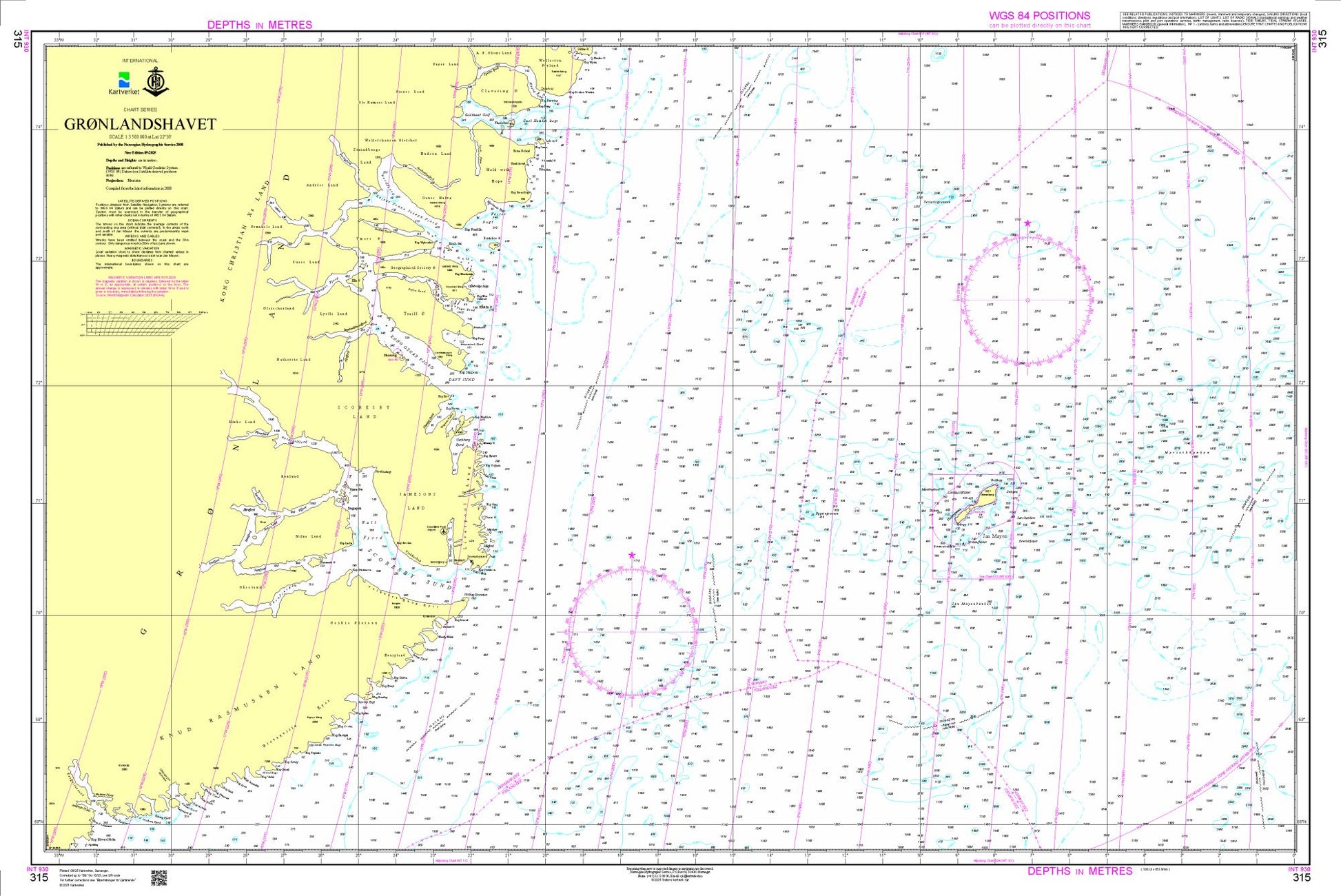Grønlandshavet - 315 - Norway Kartverket Nautical Charts
