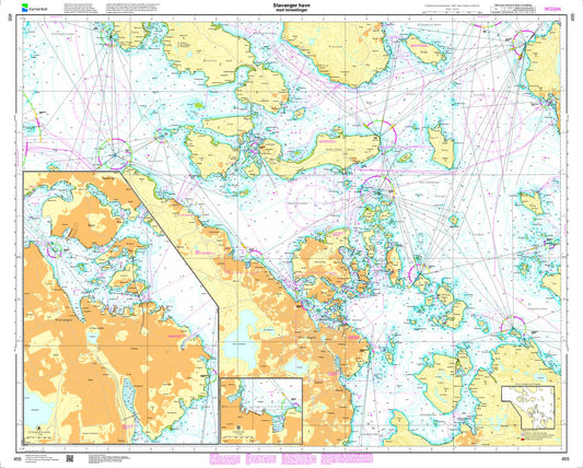 Stavanger havn med innseilinger - 455 - Norway Kartverket Nautical Charts