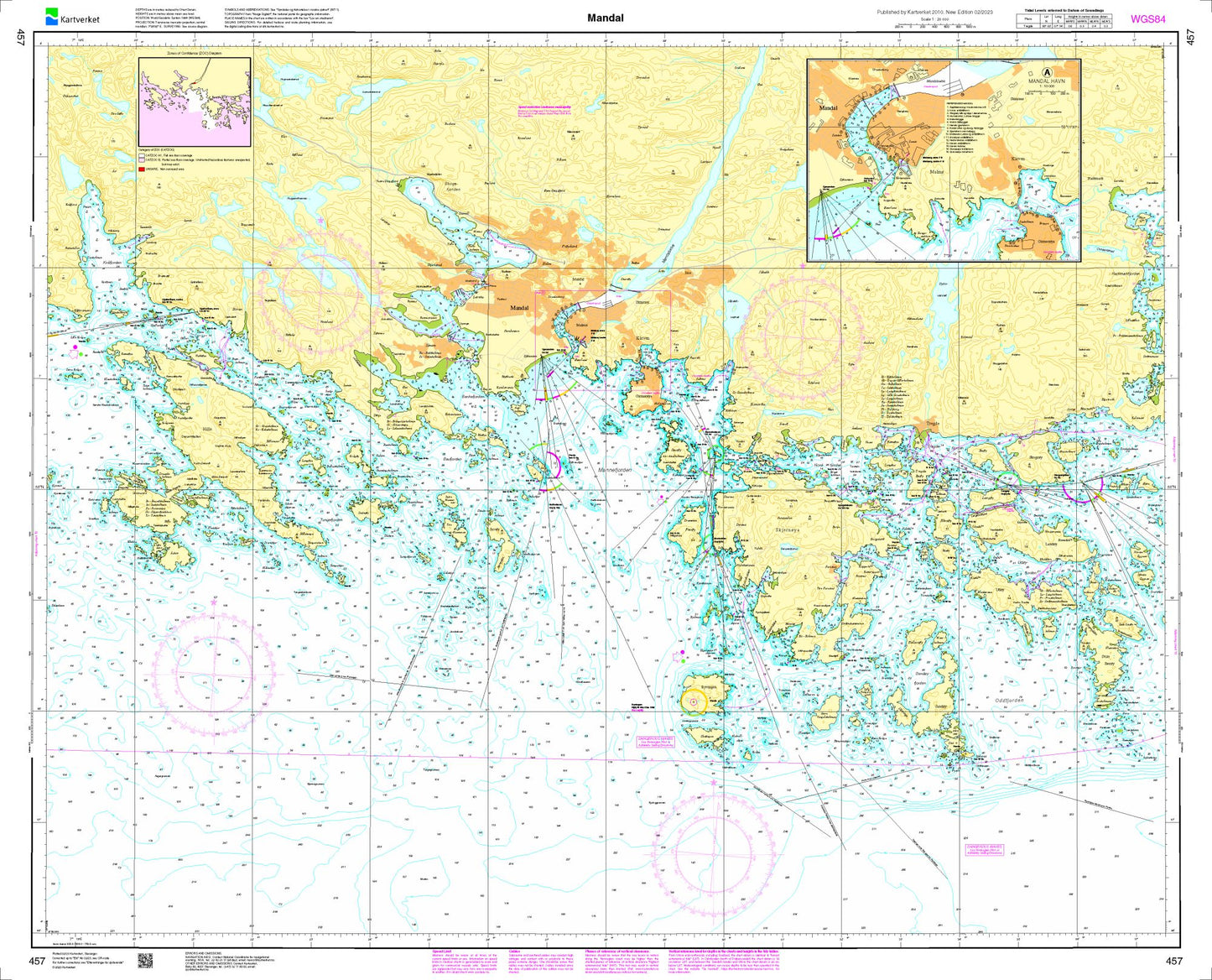 Mandal - 457 - Norway Kartverket Nautical Charts