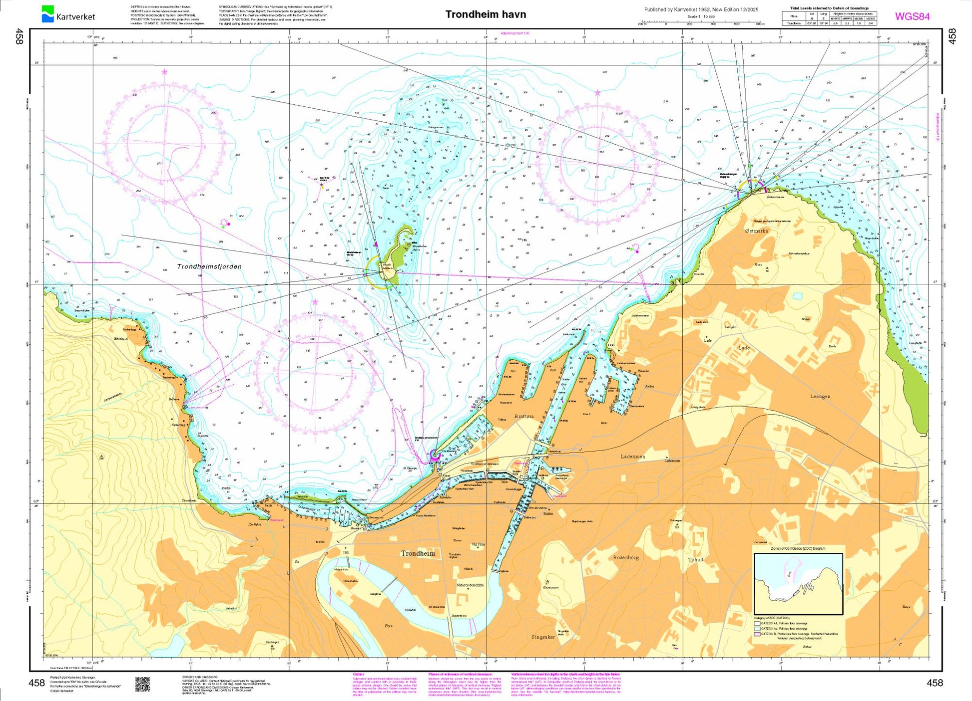 Trondheim havn - 458 - Norway Kartverket Nautical Charts