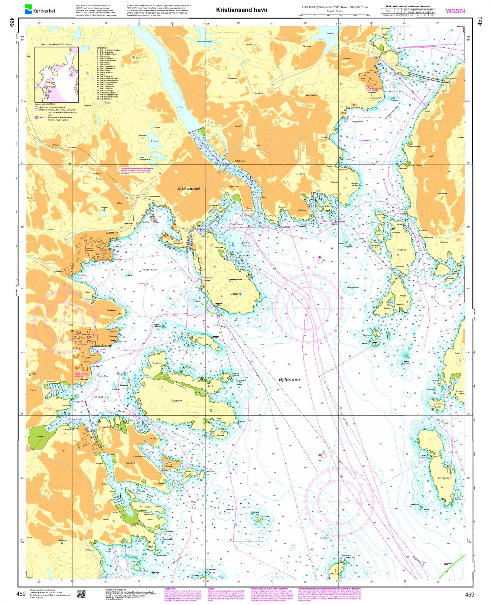 Kristiansand havn - 459 - Norway Kartverket Nautical Charts
