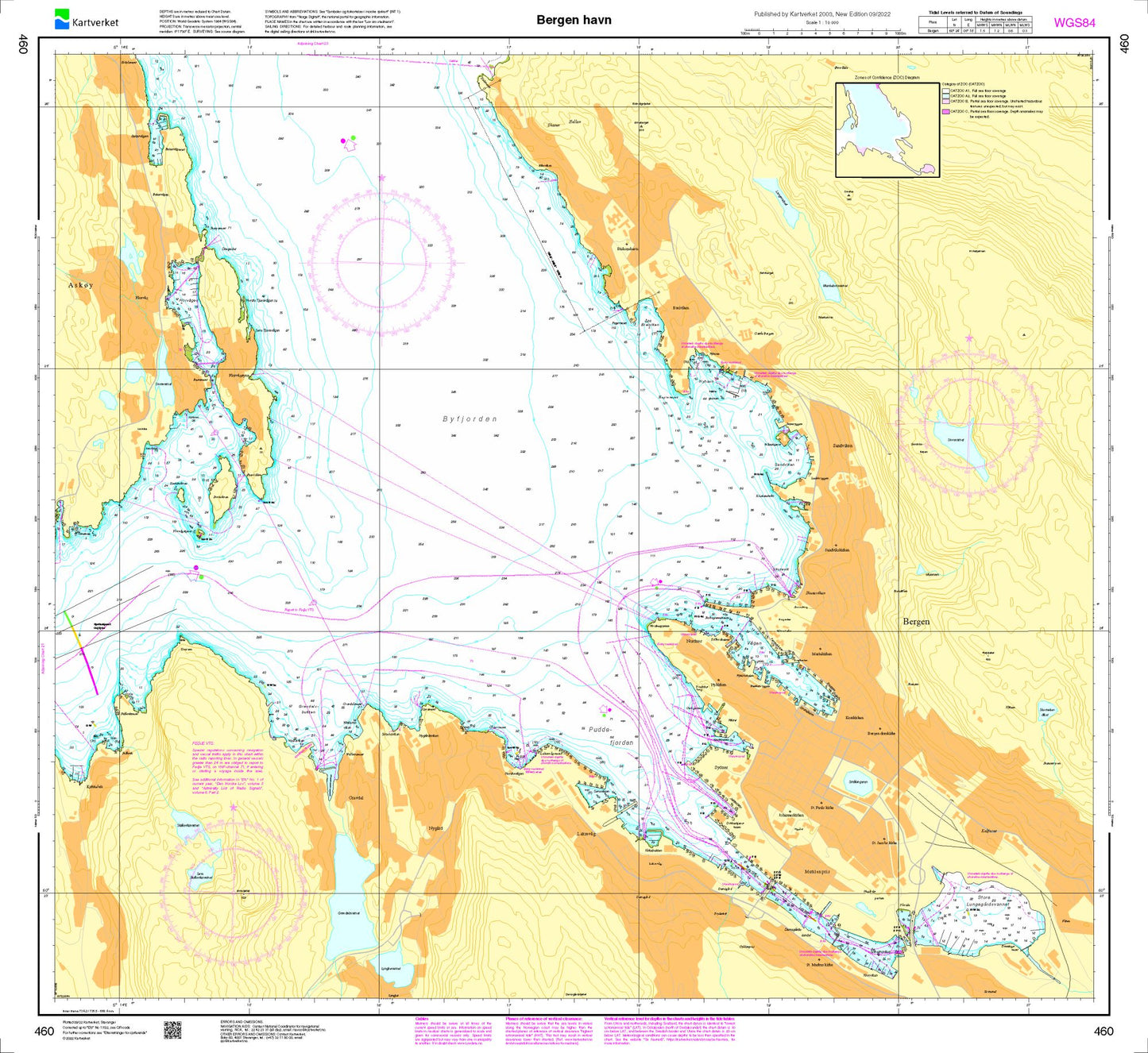 Bergen havn - 460 - Norway Kartverket Nautical Charts
