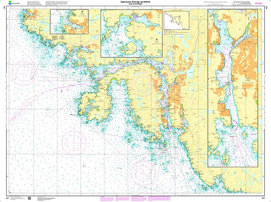 Egersund havn, Sirevåg og Hellvik med innseilinger - 467 - Norway Kartverket Nautical Charts