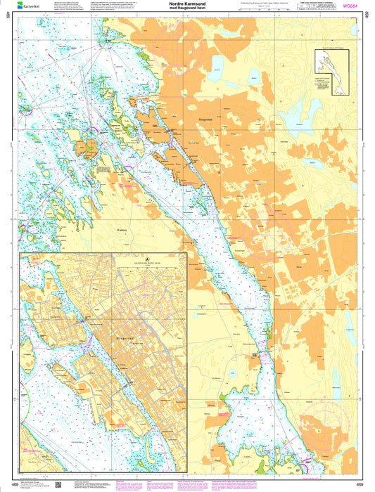 Nordre Karmsund med Haugesund havn - 469 - Norway Kartverket Nautical Charts