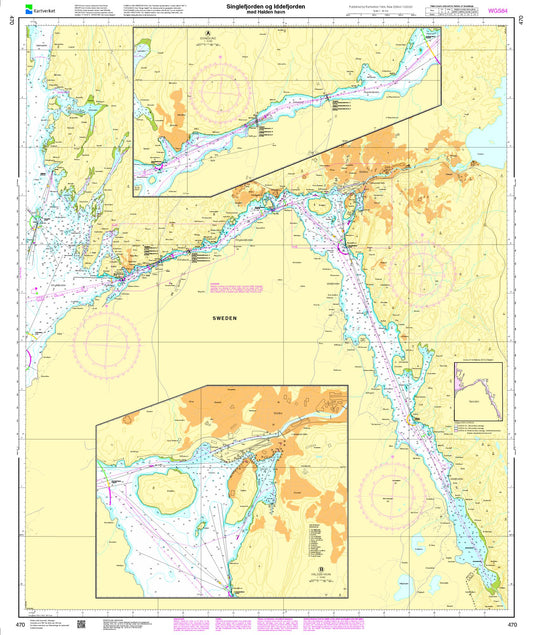 Singlefjorden, Iddefjorden med Halden havn - 470 - Norway Kartverket Nautical Charts