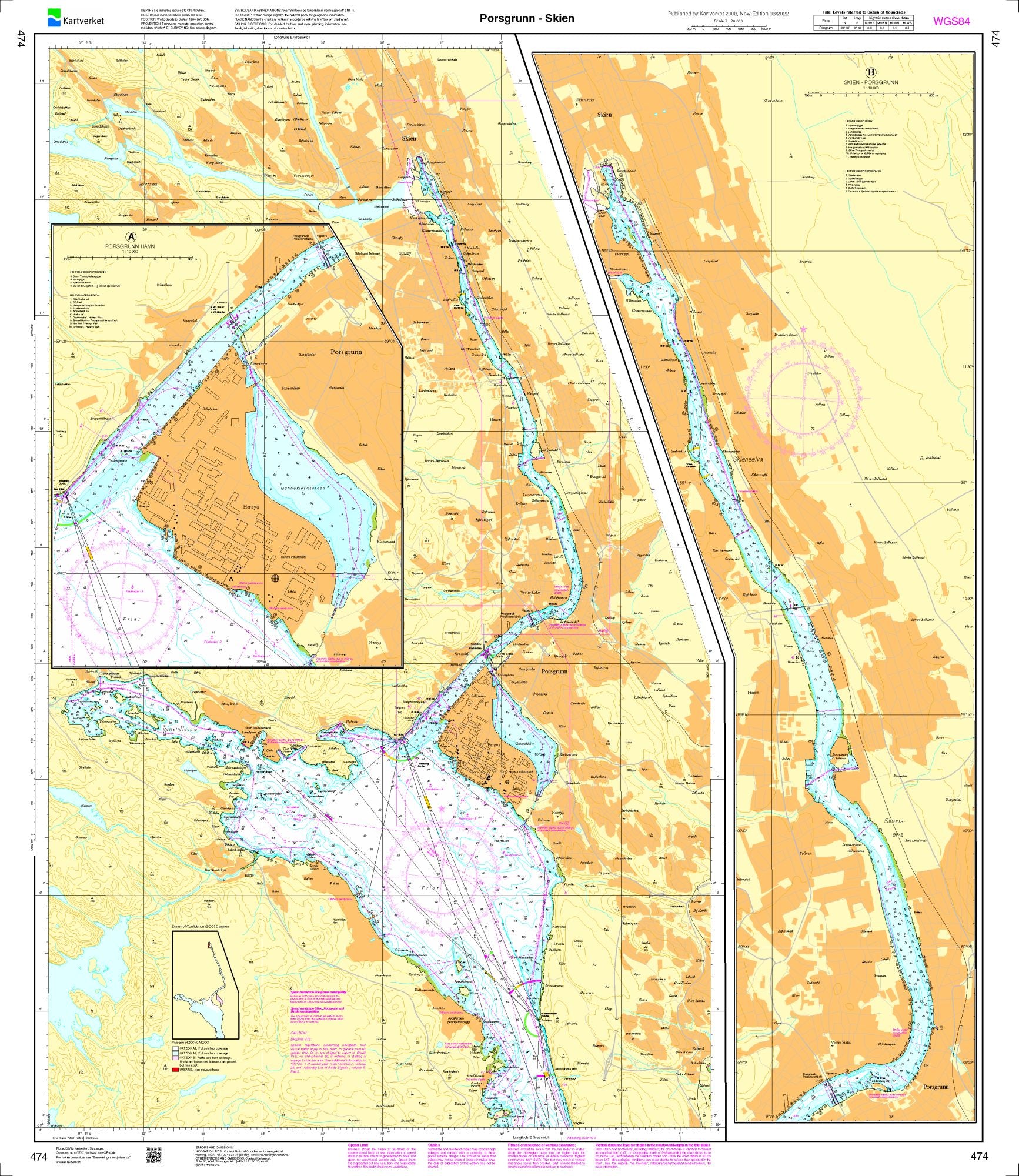 Porsgrunn - Skien - 474 - Norway Kartverket Nautical Charts