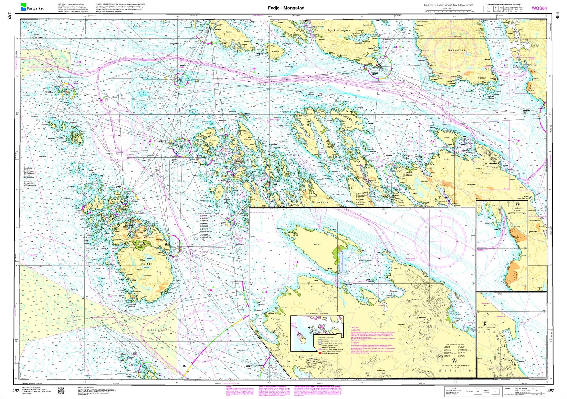 Fedje - Mongstad - 483 - Norway Kartverket Nautical Charts