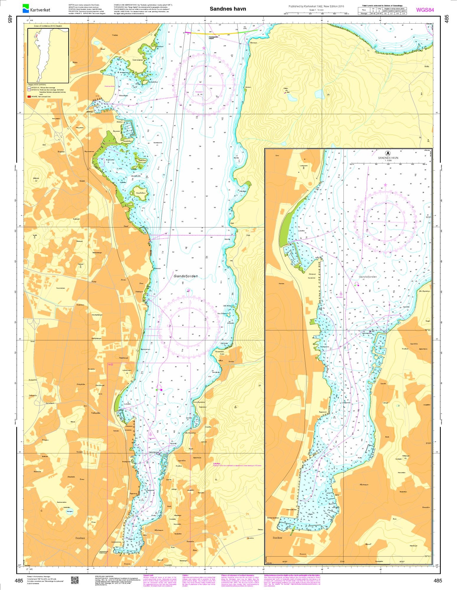 Sandnes havn - 485 - Norway Kartverket Nautical Charts