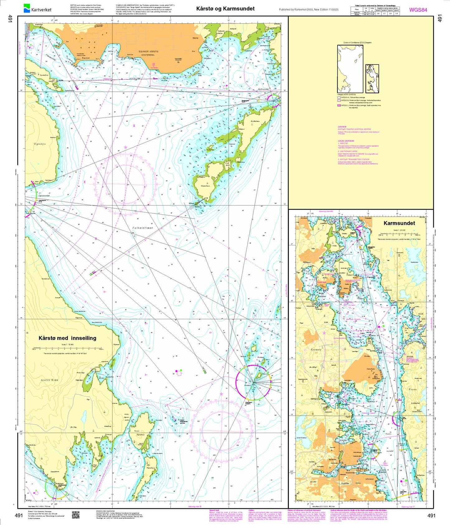 Kårstø og Karmsundet - 491 - Norway Kartverket Nautical Charts