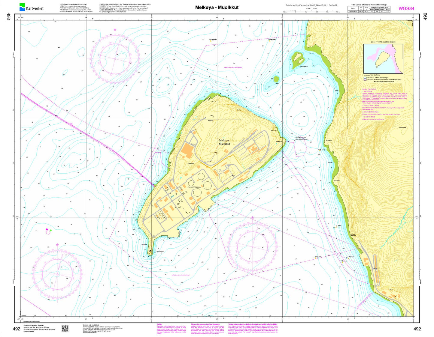 Melkøya - Muolkkut - 492 - Norway Kartverket Nautical Charts