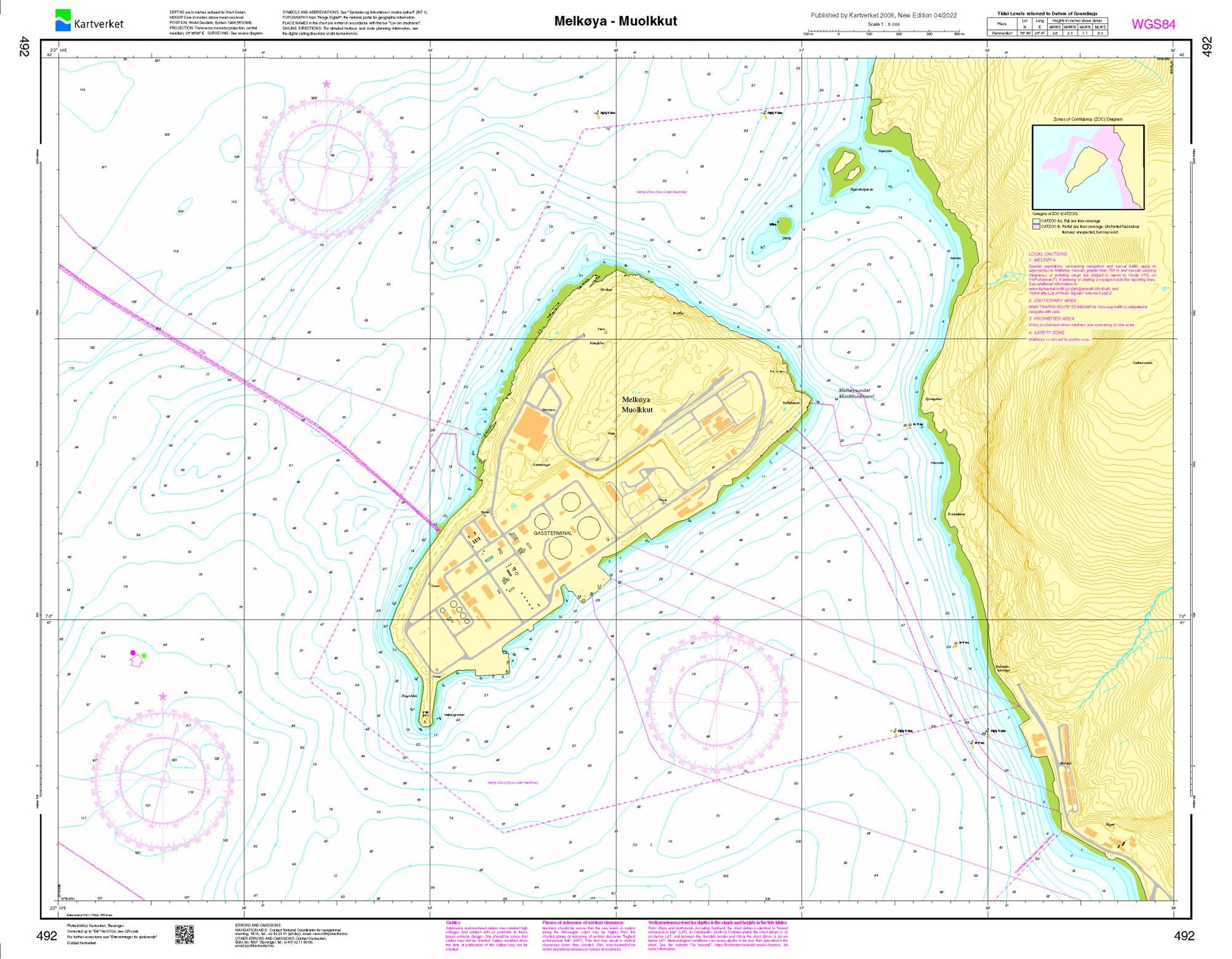 Melkøya - Muolkkut - 492 - Norway Kartverket Nautical Charts