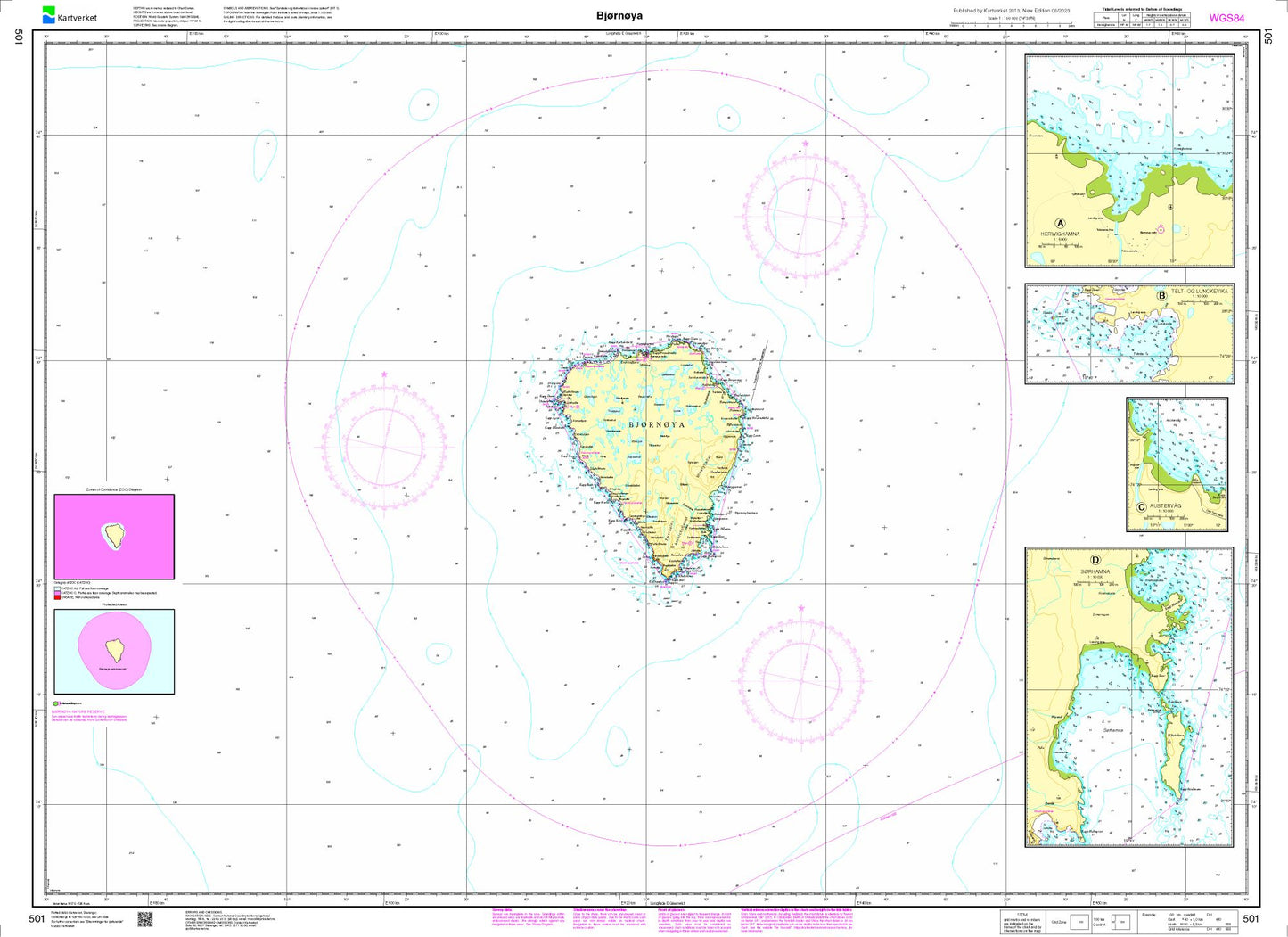 Bjørnøya - 501 - Norway Kartverket Nautical Charts