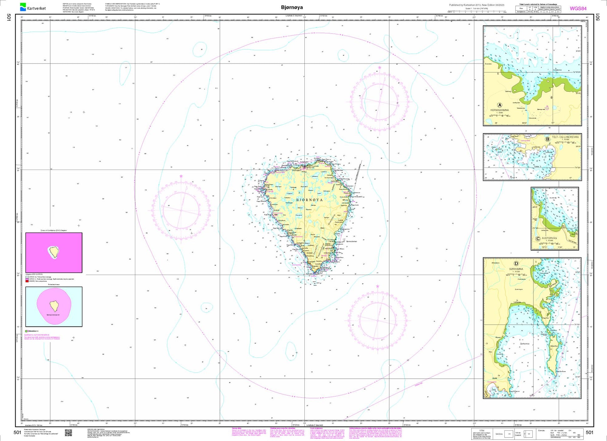 Bjørnøya - 501 - Norway Kartverket Nautical Charts