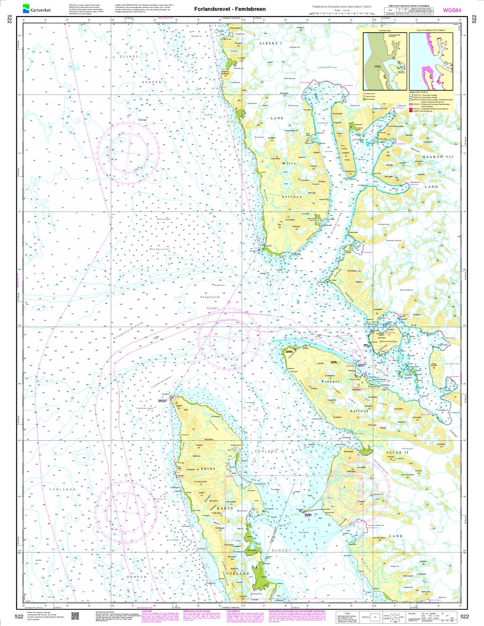 Forlandsrevet - Femtebreen - 522 - Norway Kartverket Nautical Charts