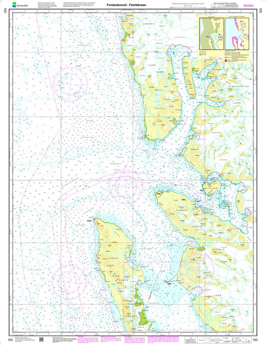 Forlandsrevet - Femtebreen - 522 - Norway Kartverket Nautical Charts