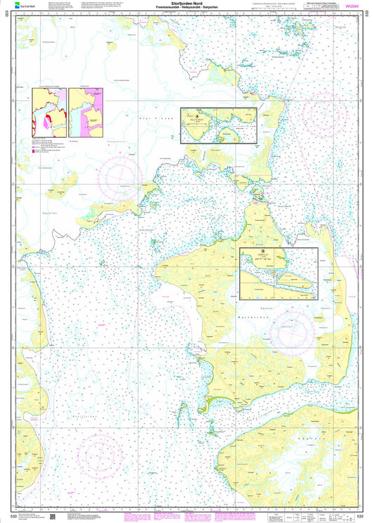 Storfjorden. Freemansndt - Heleysundet - Sørporten - 533 - Norway Kartverket Nautical Charts