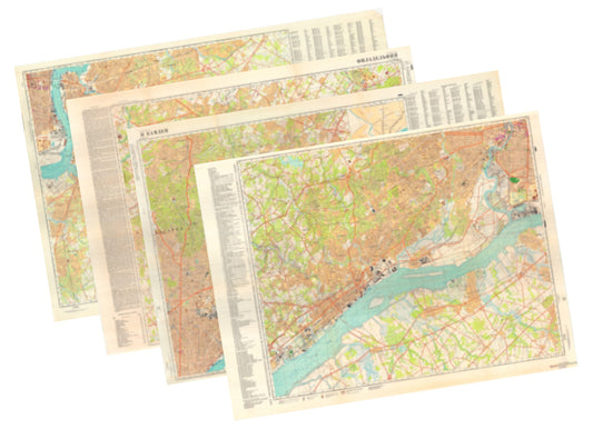 Philadelphia, Camden, PA (USA) 4-Sheet Map Set - Soviet Military City Plans