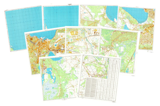 Tallinn (Estonia) 1991 Edition 9-Sheet Set - Soviet Military City Plans