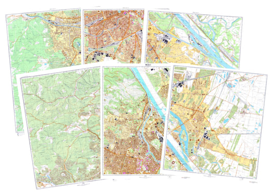 Vienna (Austria) 6-Sheet Map Set - Soviet Military City Plans
