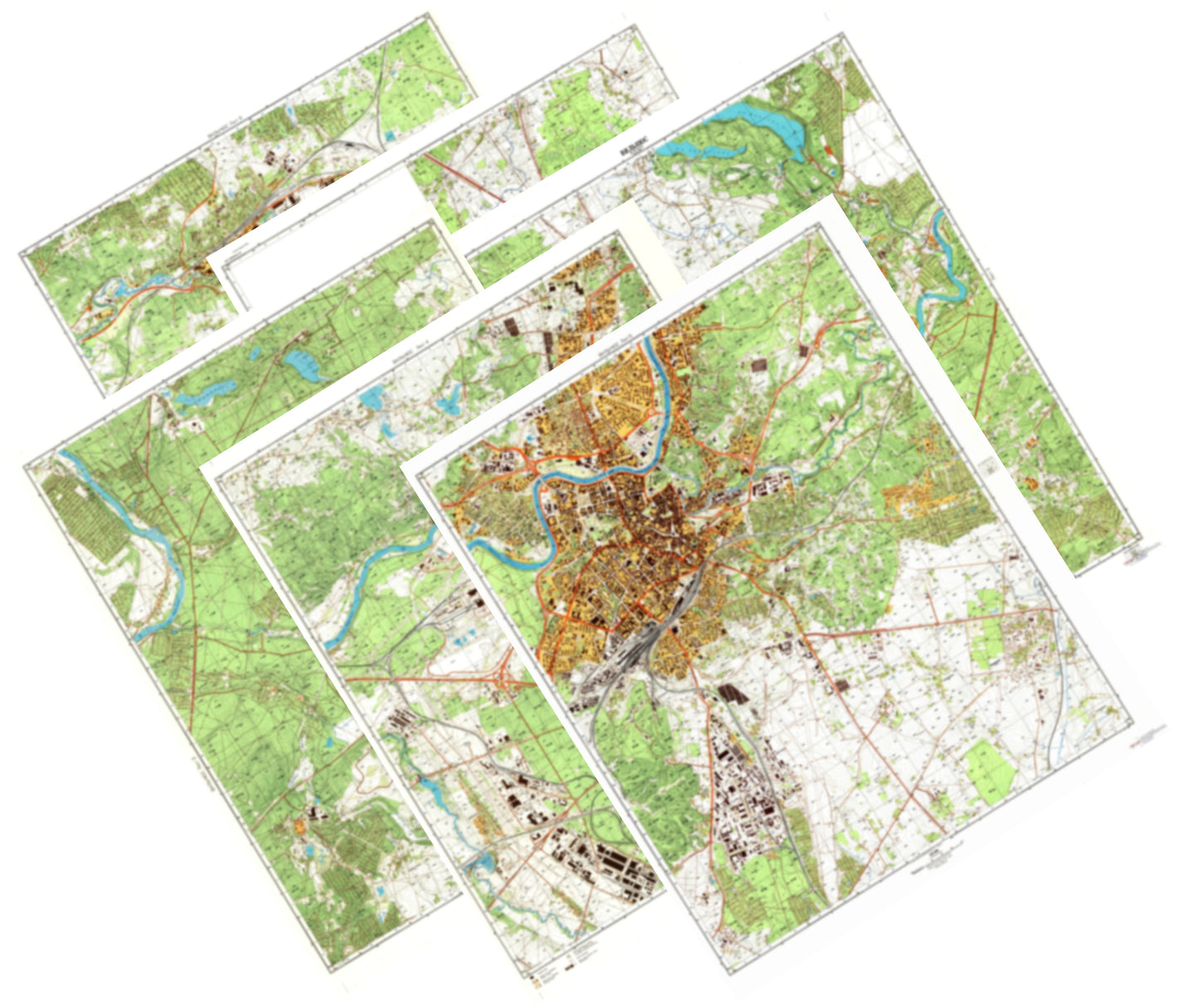 Vilnius (Lithuania) 6-Sheet Map Set - Soviet Military City Plans