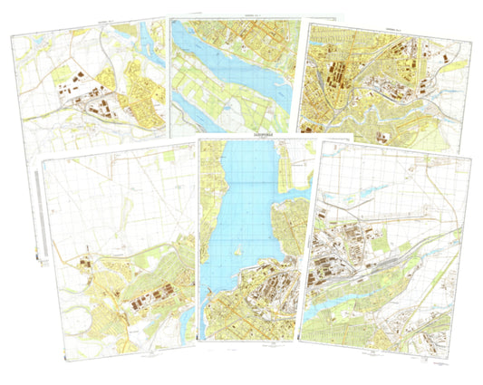 Zaporozhye  (Ukraine)  6-Sheet Map Set - Soviet Military City Plans